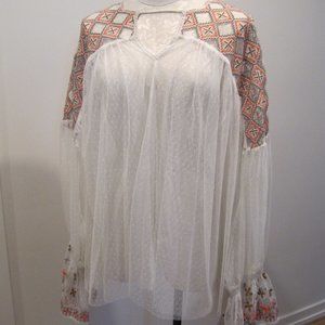 New With Tags FREE PEOPLE Peasant Blouse/Tunic, S